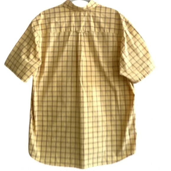 Columbia Men’s plaid short sleeved button down shirt Mustard Yellow Size L - Picture 3 of 13